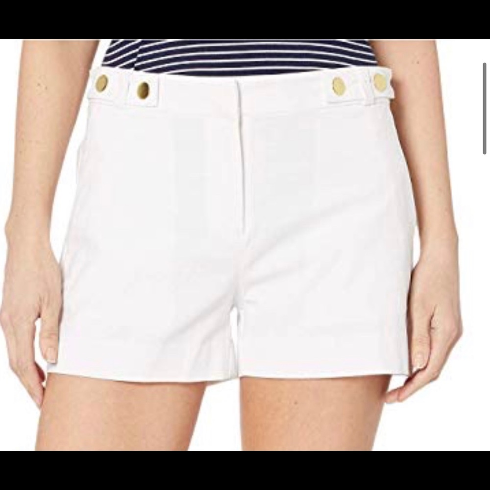 Michael Kors Snap Waist Shorts White Size 8